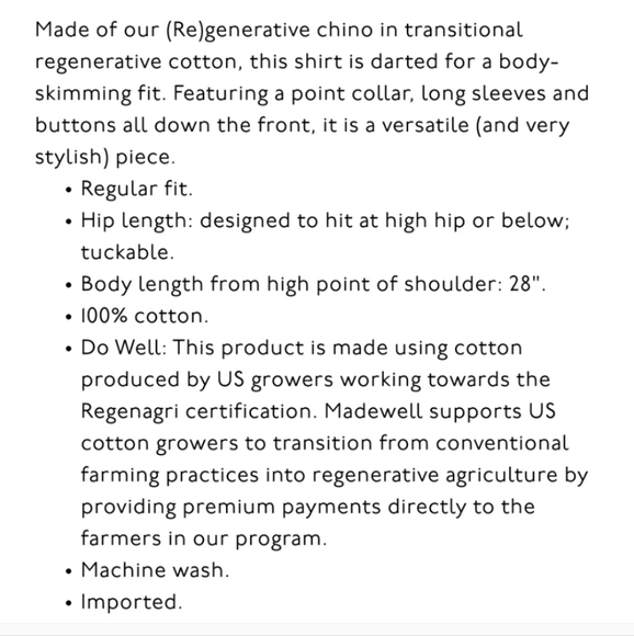 Darted Button Up Shirt In Regenerative Chino. Timber - Picture 11 of 12